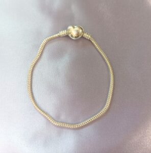 Pulseira para berloques PRATA 925 fecho coração