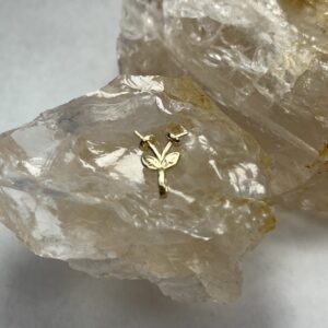 Base para pingente dente de leite flower dourado