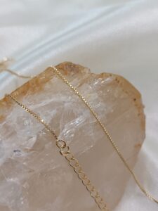 Corrente veneziana banhada à ouro INFANTIL com extensor