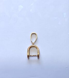 Base para pingente jacaré M Prata 925 banhado à ouro