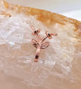 Base para pingente dente de leite flower rosé (Amor de Maria)