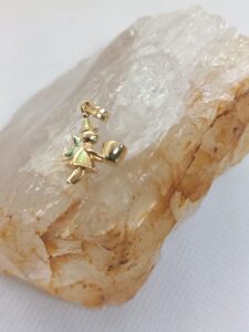 Fada do dente com copinho para dente de leite prata 925 banhada à ouro