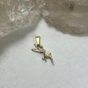 Fada do dente com asas cravejadas pingente para dente
