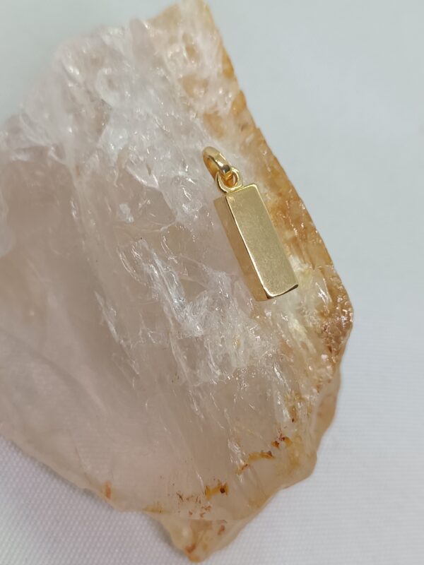 Moldura Mini retângulo prata 925 banhada à ouro - Com fundo - Imagem 2