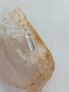 Moldura Mini retângulo prata 925 - Com fundo