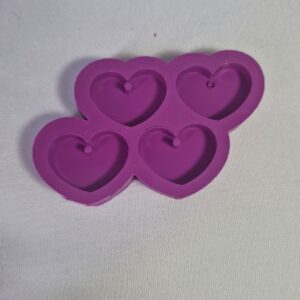 Molde 4 corações com pino - BAZAR