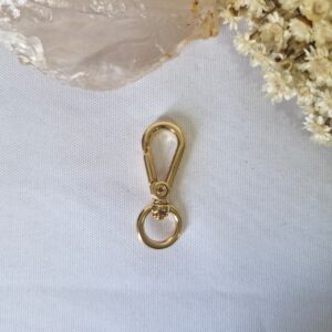 Mosquetão para chaveiro dourado