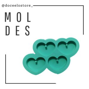 Molde 4 corações com pino