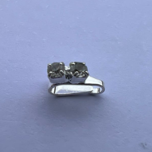 Contra argola strass prateada