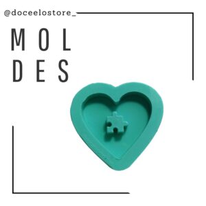 Molde coração quebra-cabeça (símbolo autismo)