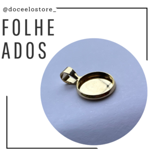 Mini moldura metal banhada à ouro