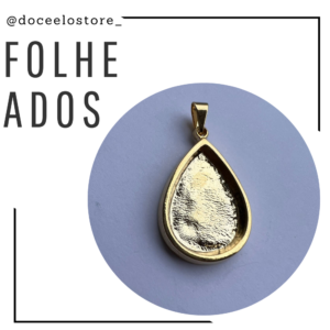 Moldura metal banhada à ouro Gota