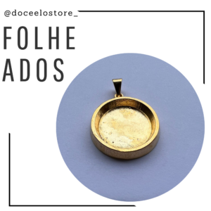 Moldura metal Banhada à ouro Círculo