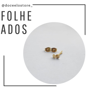 Base para brinco de pino aço inox dourado