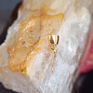 Flor copinho para dente de leite 1 dente prata 925 banhado a ouro