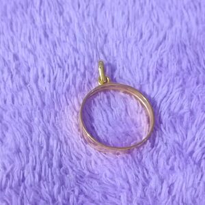 Moldura circulo G prata 925 banhada à ouro