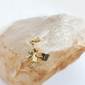 Fada do dente com copinho para dente de leite banhada a ouro