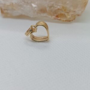 Mini moldura coração prata 925 banhada à ouro