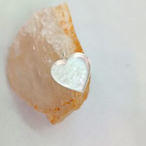 Moldura coração G  prata 925 com fundo fechado