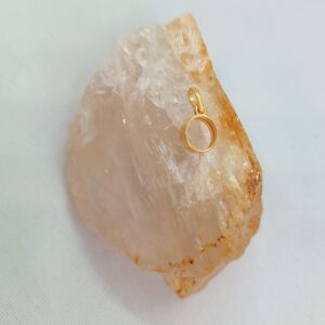 Moldura mini circulo prata 925 (vazada) banhado à ouro