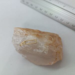 Moldura Mini retângulo prata 925 banhada à ouro
