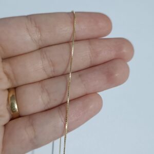 Corrente Veneziana diamantada prata 925 banhada à ouro