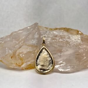 Moldura metal banhada à ouro Gota