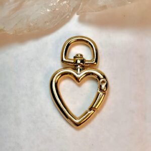 Mosquetão pequeno para chaveiro coração dourado - BAZAR